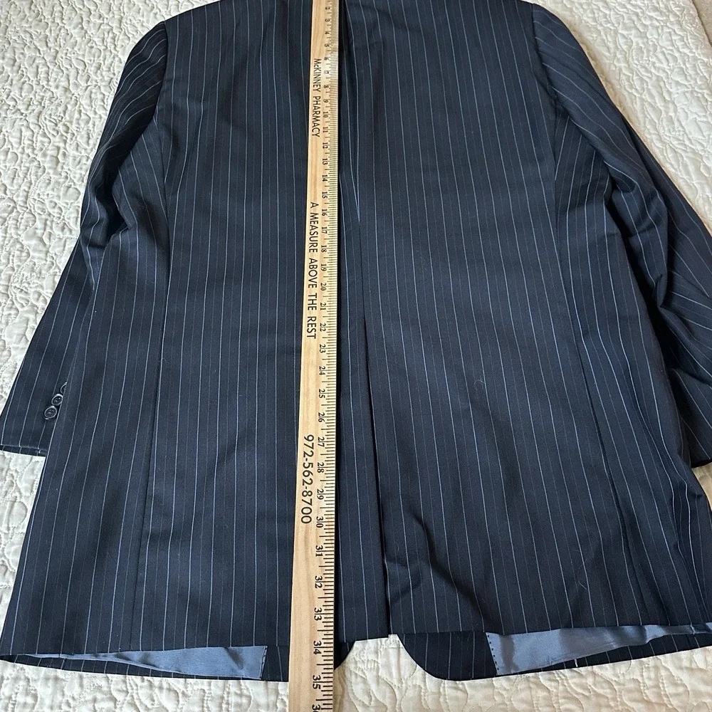 Hugo‎ Boss Rossellini Cinemau Wool Jacket Sport Coat Men's 44L Black  Pinstripe